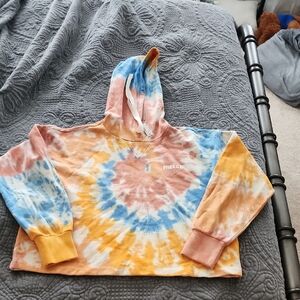 Madewell Tie-Dye Sweatshirt in Orange and Pink